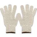 Knit Gloves, Polyester/Cotton Material, Knit Wrist Cuff, Natural, Glove Size: L