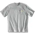 Carhartt T-Shirt, 100% Cotton, Heather Gray, Pullover, Fits Chest Size 46" to 48 in