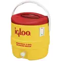 Igloo 3 gal. Beverage Dispenser with Ice Retention of Up to 1 day; Yellow Cooler with Red Lid
