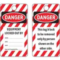 Danger Tag, Cardstock, Equipment Locked Out, 5-3/4" x 3", 25 PK