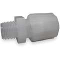 Male Straight Adapter, 1/8" Tube Size, 1/4" Pipe Size - Pipe Fitting, Plastic
