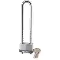 Master Lock Different-Keyed Padlock, Open Shackle Type, 2-3/4" to 5-3/8" Shackle Height, Silver
