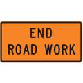 Recycled Aluminum Road Work Sign, End Road Work, 24" H x 48" W