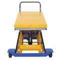 Powered-Lift/Manual-Push Mobile Scissor-Lift Table, 1,500 lb. Load Capacity, 48" x 24"