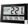 Control Company 10-1/2" x 16-1/2" Rectangle LCD Wall Clock, Black ABS Plastic Frame