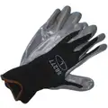 Nitrile Dipped Glove, XL, Nylon, Black/Gray, 1 PR