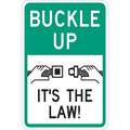 Lyle Diamond Recycled Aluminum Buckle Up Sign, 18" H x 12" W