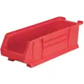 Akro-Mils Super Size Bin: 23 7/8 in Overall L, 8 1/4 in x 7 in, Red, Stackable