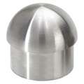 1-1/2" L Stainless Steel End Cap, Silver; Round Handrail Shape