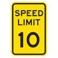 Diamond Recycled Aluminum Speed Limit Sign, 18" H x 12" W, Speed Limit 10
