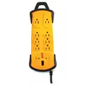 Apc By Schneider Electric Surge Protector Outlet Strip, 8 Total Number of Outlets, Yellow/Black, 15 ft., 800 Rated Joules