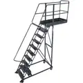 Ballymore Unsupported, 10-Step, Cantilever Rolling Ladder with Perforated Step Tread; 100" Platform Height, 35" Platform Depth