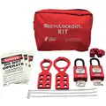 Zing Portable Lockout Kit, Filled, Electrical Lockout, Pouch, Red