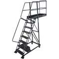 Ballymore Unsupported, 8-Step, Cantilever Rolling Ladder with Perforated Step Tread; 80" Platform Height, 28" Platform Depth