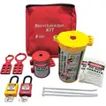 Portable Lockout Kit, Filled, Electrical Lockout, Pouch, Red