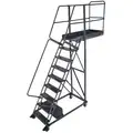 Ballymore Unsupported, 9-Step, Cantilever Rolling Ladder with Perforated Step Tread; 90" Platform Height, 42" Platform Depth