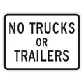 Lyle Diamond Grade Aluminum No Trucks Traffic Sign; 12 in. H x 18 in. W
