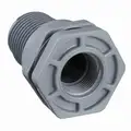 Bulkhead Tank Fitting: 1 in Pipe Size, FNPT x FNPT, 1 7/8 in Required Hole Size, EPDM Gasket