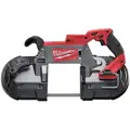 Milwaukee Portable Band Saw: 44 7/8 in Blade Lg, 5 in x 5 in, 0 to 380, Brushless Motor, Bare Tool, 4.0 Ah