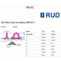 Rud Chain Hoist Ring: Weld-On Mounting, VRBS, 180&deg; Pivot, 0&deg; Swivel Angle, 2 23/64 in Bail Dia.