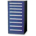 Stanley Vidmar Stationary Full Height Modular Drawer Cabinet, 9 Drawers, 30"W x 27-3/4"D x 59"H Dark Blue