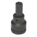 Impact Socket Bit, SAE, Drive Size 3/4", Overall Length 3-1/4", Tip Size 14 mm, Hex