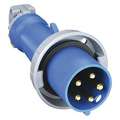 Hubbell Wiring Device-Kellems 60 Amp, 3Y-Phase Zytel 801 Nylon Watertight Pin and Sleeve Plug, Blue