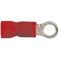 Imperial Vycrimp Vinyl Insulated Ring Terminal, Red, 22-18 AWG, Stud Size - Item #4-#6