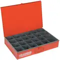 Durham Compartment Drawer: 18 3/8 in x 12 1/2 in x 3 1/8 in, 24 Compartments, 0 Dividers, Red