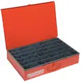 Red Compartment Box, Adjustable Compartments, 3" x 18" x 12"