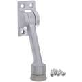 Lever Door Holder: Satin Chrome, Solid Brass, 3 5/8 in Projection, 2 1/4 in Ht