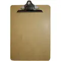 Tan Hardboard Clipboard, Letter File Size, 9-1/2" W x 12-1/2" H, 1" Clip Capacity, 1 EA