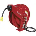 Reelcraft Extension Cord Reel, Spring Retraction, 120VAC, Single Connector, 100 ft., Red Reel Color