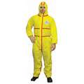 Chemsplash Hooded Chemical Resistant Coveralls with Elastic Cuff 1 Material, Yellow, L