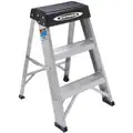 Werner 2-Step, Aluminum Step Stand with 300 lb. Load Capacity, Black/Silver