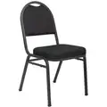 Black Metal Stacking Chair with Black Seat Color, 1EA