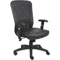Black Mesh Executive Chair 29-1/2" Back Height, Arm Style: Adjustable
