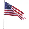 Annin Flagmakers US Flag Set, 3 ft. Height, 5 ft. Width, Includes 6 ft. Aluminum Spinning Pole, 1" Dia.
