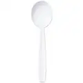 Ability One Medium Weight Disposable Spoon, Unwrapped Plastic, White, 100 PK