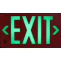 Exit Sign: Plastic, Mounting Holes Sign Mounting, 8 3/4 in x 15 3/8 in Nominal Sign Size, No Header