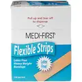 Medi-First Fabric, Latex Free Strip Bandages; 1-1/2" L x 7/8" W, Beige