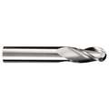 Ball End Mill, 3/8" Milling Diameter, Number of Flutes: 3, 1" Length of Cut, Bright (Uncoated)