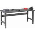 Tennsco Bolted Workbench, Steel, 30" Depth, 27-7/8" to 35-3/8" Height, 60" Width, 2500 lb. Load Capacity