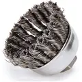 Weiler Cup Brush: 2 3/4 in Brush Dia., 1/2"-13 Arbor Hole Size, No Shank Abrasive Shank Size