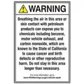 Plastic Prop 65 Safety Sign with Warning Header; 10" H x 14" W