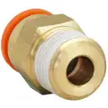 Male Adapter: Brass, Push-to-Connect x MNPT, For 3/8 in Tube OD, 1/4 in Pipe Size