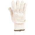 Condor Knit Gloves, Polyester/Cotton Material, Knit Wrist Cuff, White, Glove Size: L
