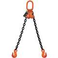 Stren-Flex 12 ft Adjustable, Grab Hook, Oblong Chain Sling, Grade 100 Alloy Steel , Number of Sling Legs: 2