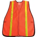 Safety Vest, Orange with Lime Stripe, General, Hook & Loop Closure, One Size Fits Most