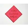 Eastern Metal Signs And Safety Mesh Roll Up Road Work Sign, Road Closed Ahead, 36" H x 36" W